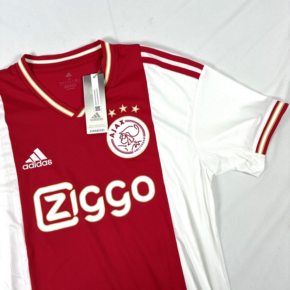 New adidas Ajax Amsterdam Home Soccer Jersey Men's Size Medium Red/White NWT - Picture 3 of 9